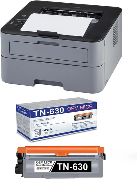 Brother HL-L2305W MICR Check Printer with OEM TN-630 MICR Toner Cartridge