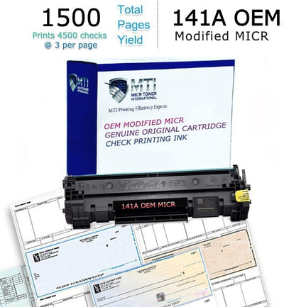 HP M110we Wireless LaserJet Check Printer with OEM Modified 141A MICR Cartridge