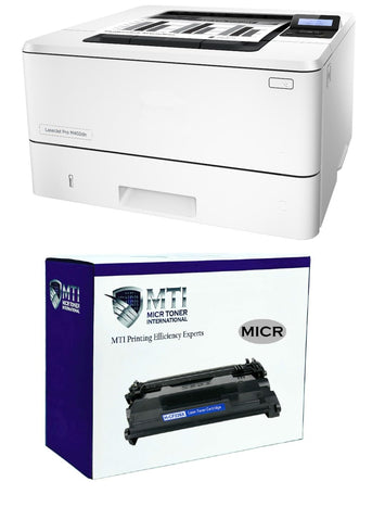 MTI M402dn Renewed LaserJet Pro Printer with 1 MTI CF226X MICR Cartridge (High Yield)