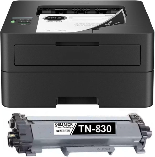 Brother HL-L2460DW Printer with TN830 OEM MICR Cartridge and DR830 Drum