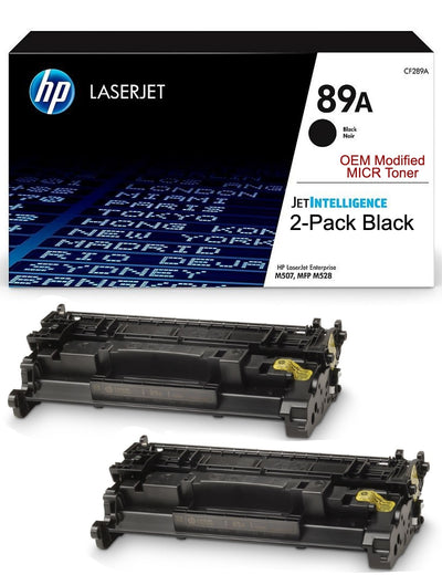 HP 89A CF289A OEM Modified MICR Toner Cartridge (2-Pack)