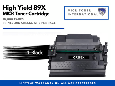 HP 89X CF289X OEM Modified MICR Toner Cartridge