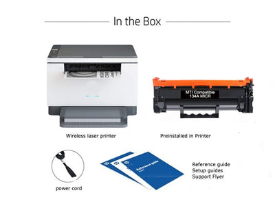 HP M209DW LaserJet Printer with 1 OEM 134A MICR Cartridge