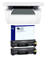 HP M140we MICR Laser Printer and 2 MTI W1410A MICR Toner Cartridges (2-Pack)