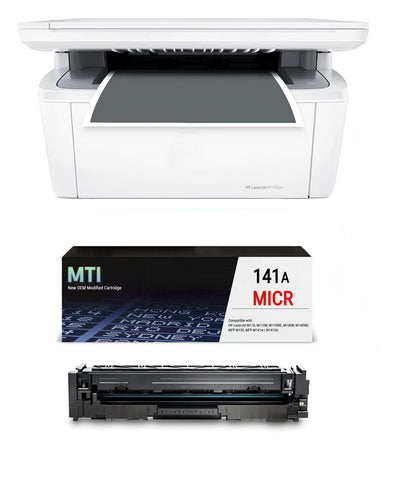 HP LaserJet M140we MFP Check Printer with W1410A OEM Modified MICR Cartridge