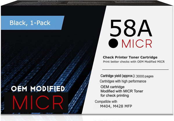 HP 58A CF258A OEM Modified MICR Toner Cartridge